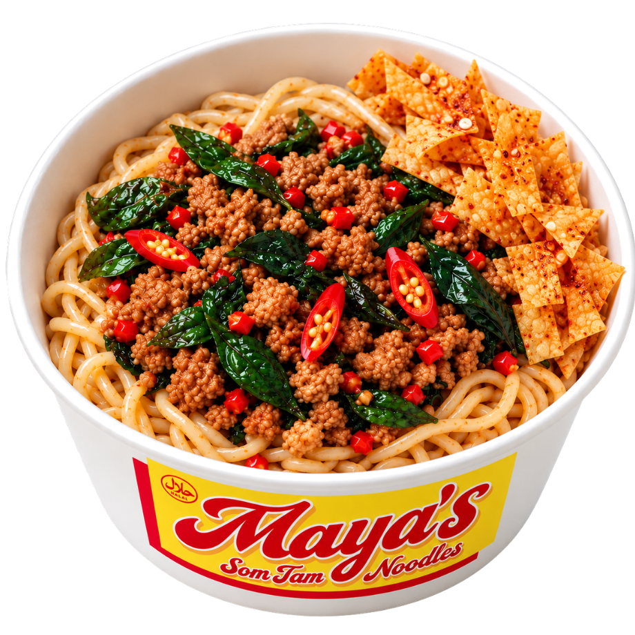 Maya's Kra Pao Chicken Basil Noodles